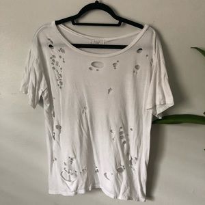 White hole-y shirt